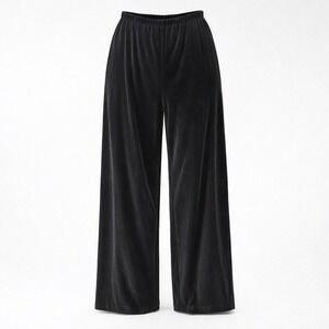 Alex Evening Womens Black Velvet Pull-On Pants Size 1X Wide-Leg Goth Evening